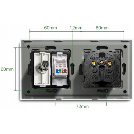 Gniazdko wkład 230V białe FastCharge USB AC RTX SH