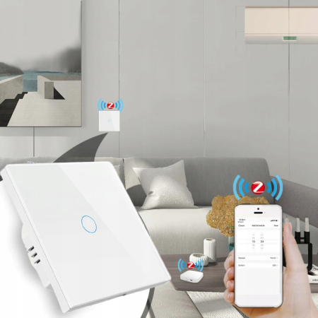 Włącznik Dotykowy WiFi TUYA 2obw. biały #z N/bez N