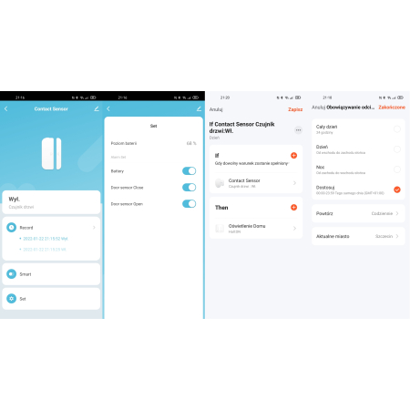 Czujnik Otwarcia Zamknięcia Drzwi Okna TUYA ZGBEE #czarny