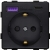 Gniazdko wkład 230V czarn FastCharge USB AC RTX SH